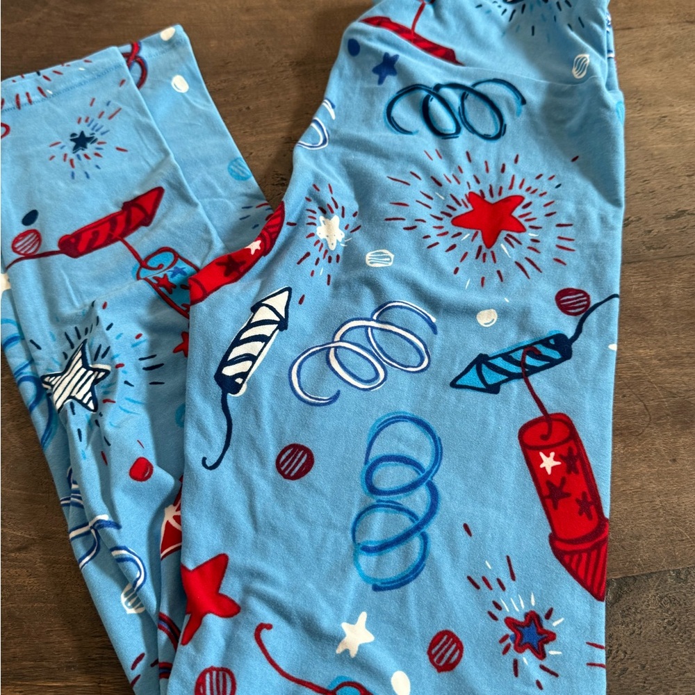 LuLaRoe OS Fireworks Print Leggings